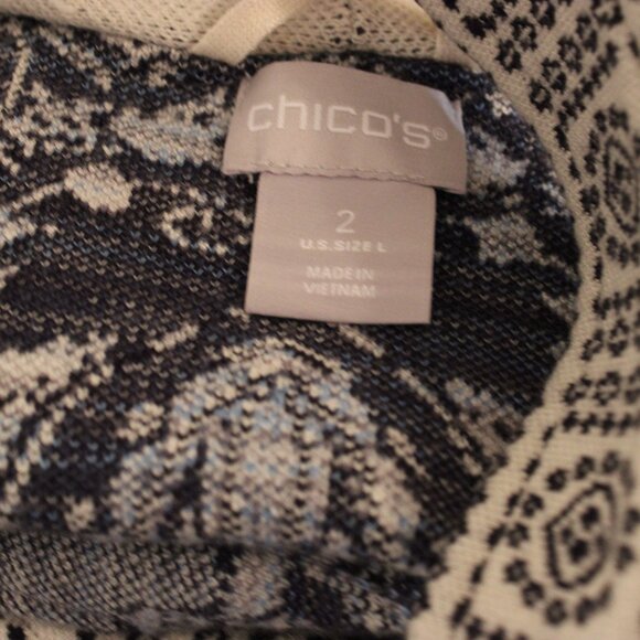 Chico's Fringe Front Long Cardigan with Belt, Chico's Size 2 US Size L - Picture 7 of 8